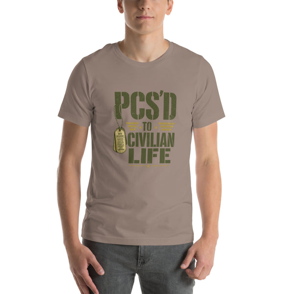 PCS'd to Civilian Life T-Shirt in Pebble, front, Twenty & Out