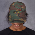 20 Plus & Out Camp Hat in Green Camo, front, Twenty & Out