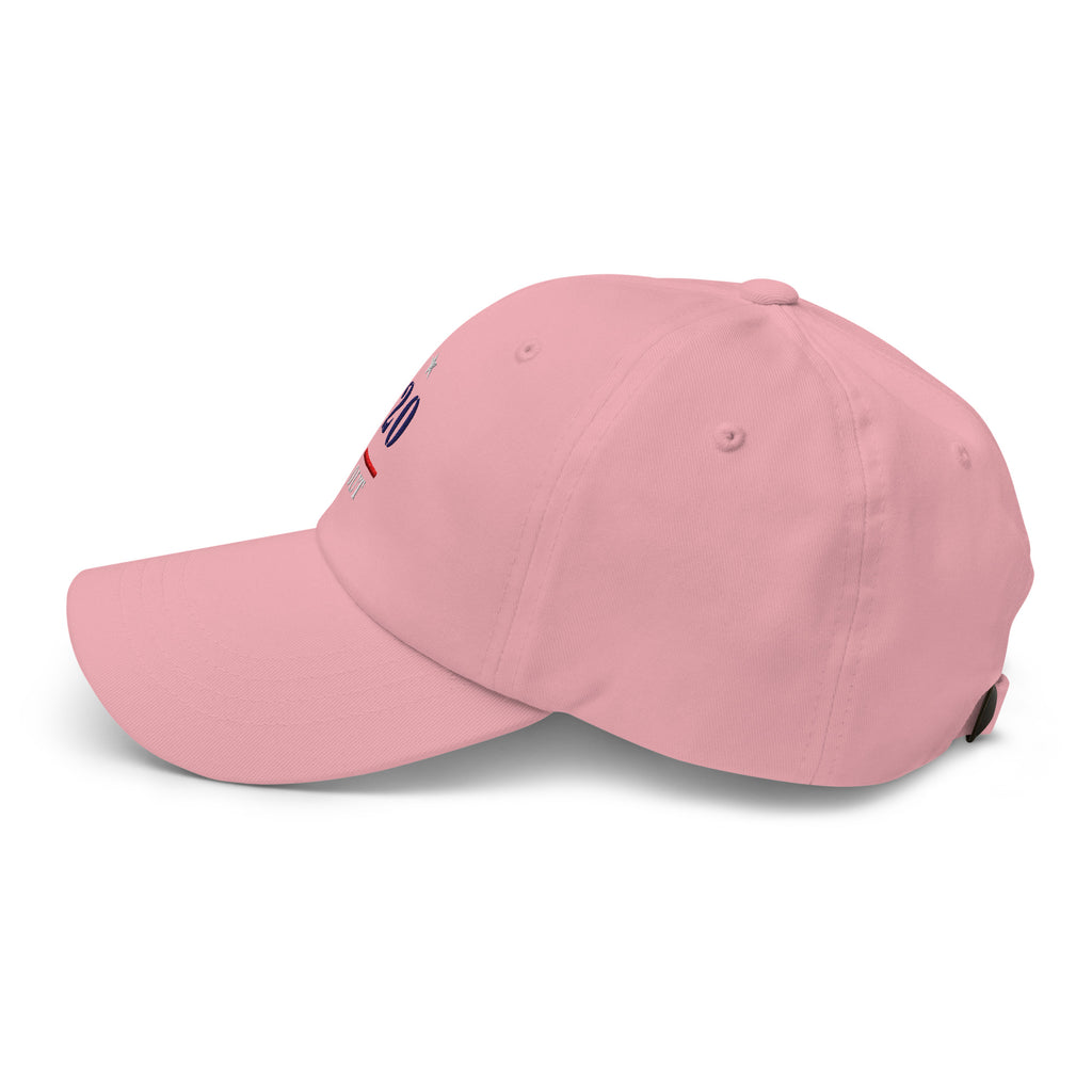 20 & Out Light Dad hat in Pink, left side, Twenty & Out