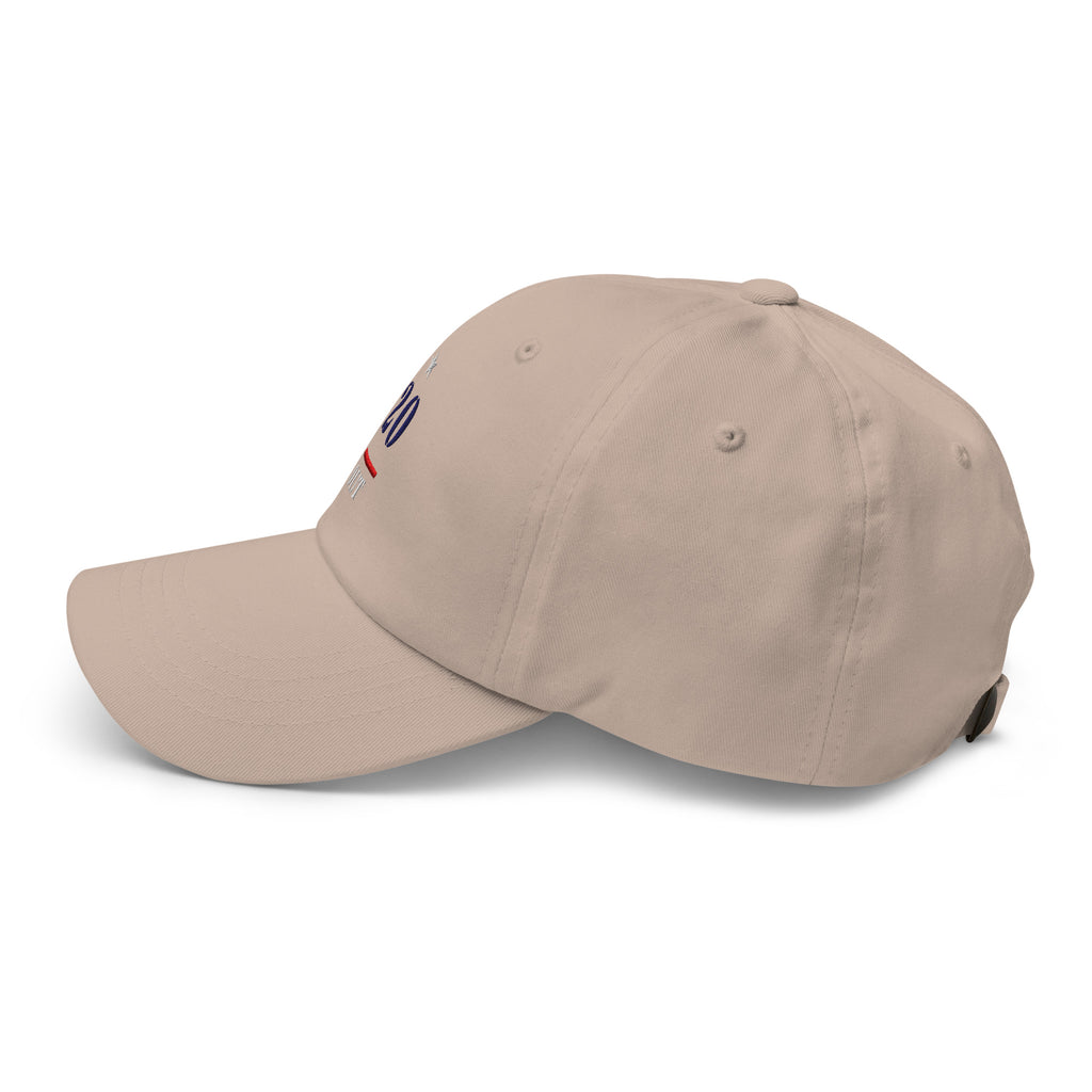 20 & Out Light Dad hat in Stone, left side, Twenty & Out