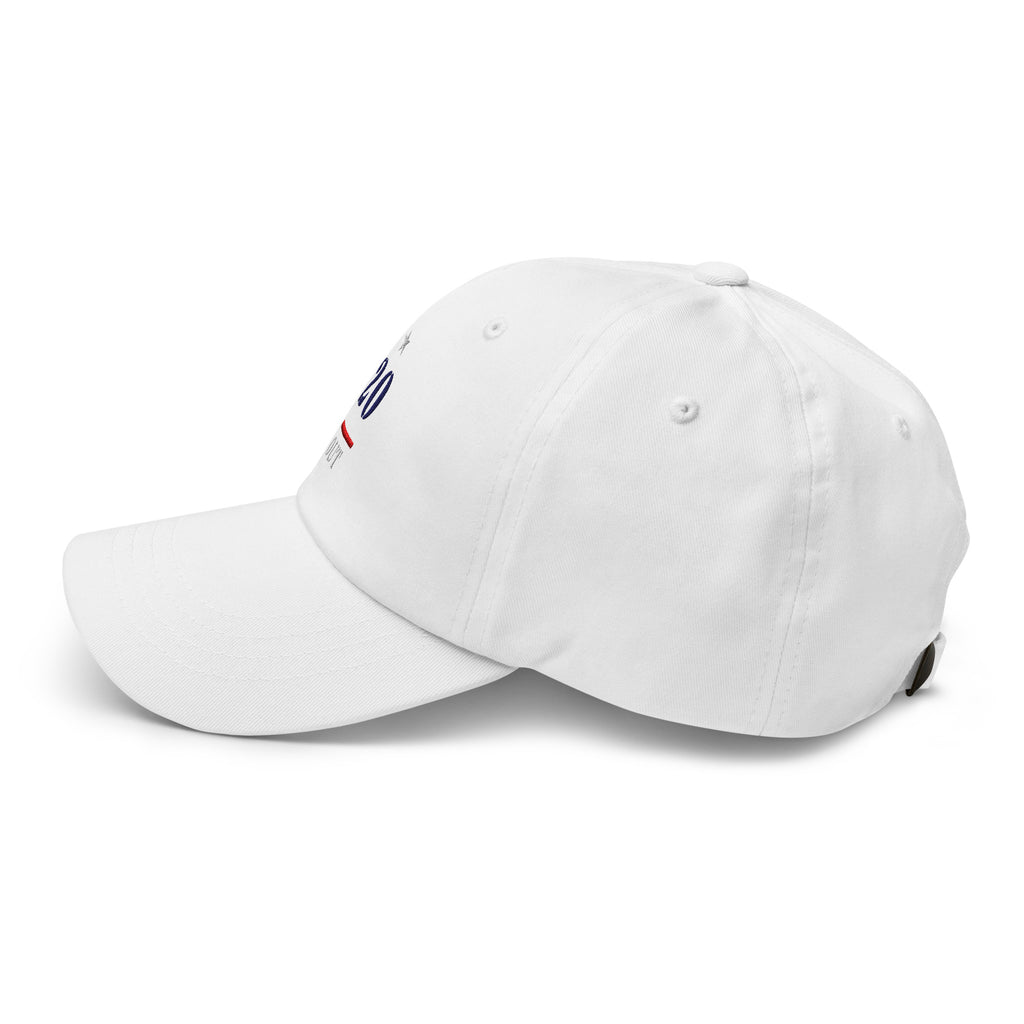 20 & Out Light Dad hat in White, left side, Twenty & Out