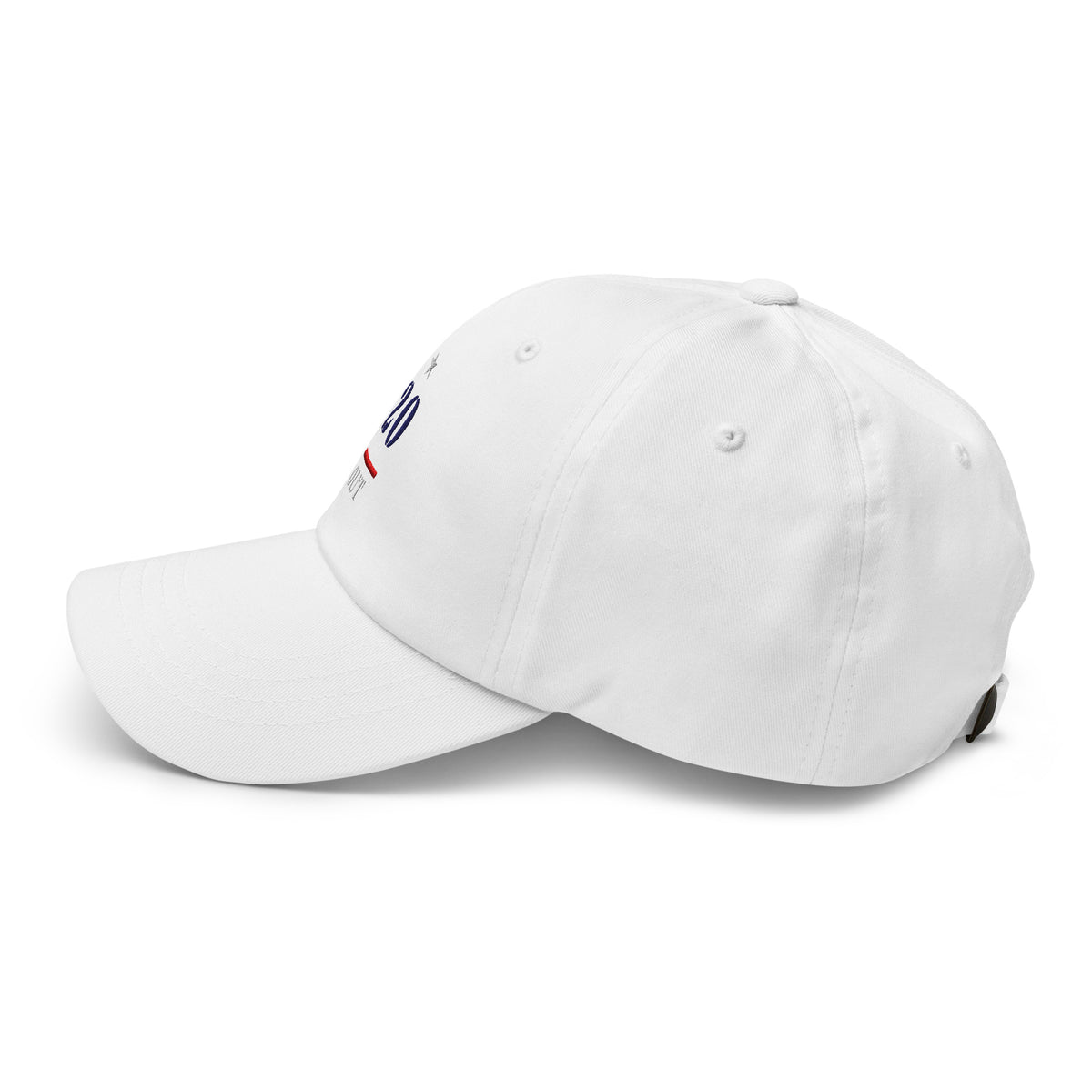 20 & Out Light Dad hat in White, left side, Twenty & Out