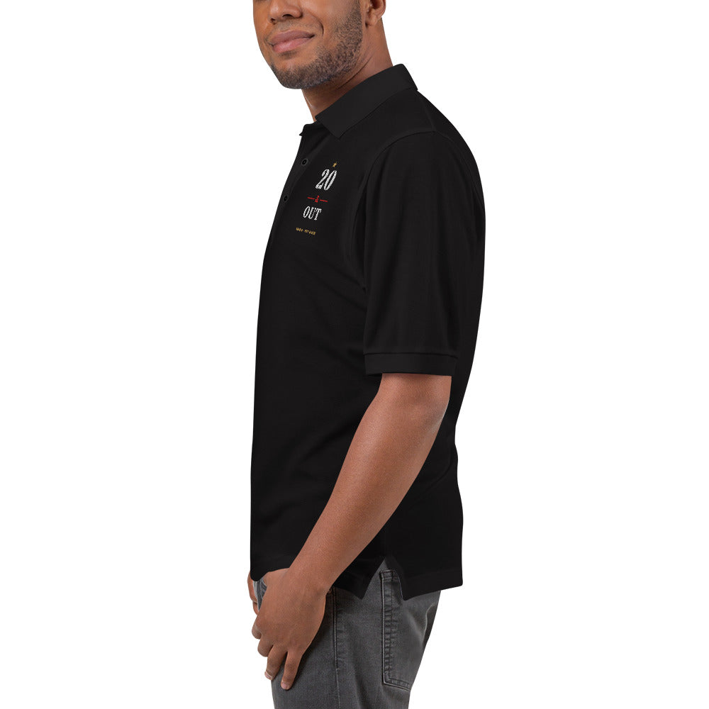 20 Plus & Out Polo, Dark in Black, left, Twenty & Out