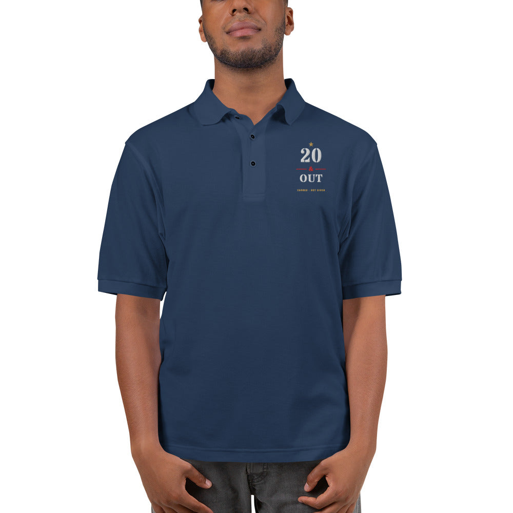 20 Plus & Out Polo, Dark in Navy, front, Twenty & Out