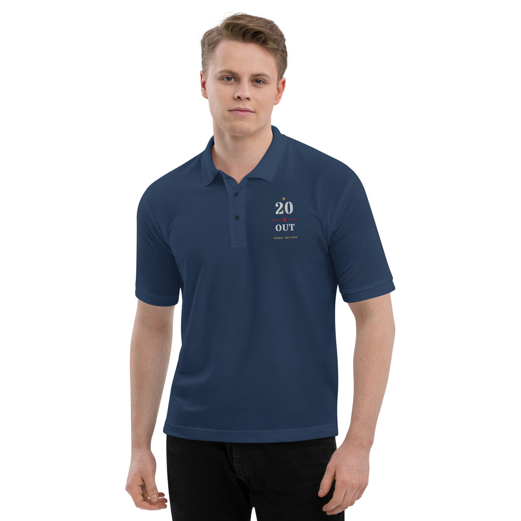 20 Plus & Out Polo, Dark in Navy, front, Twenty & Out