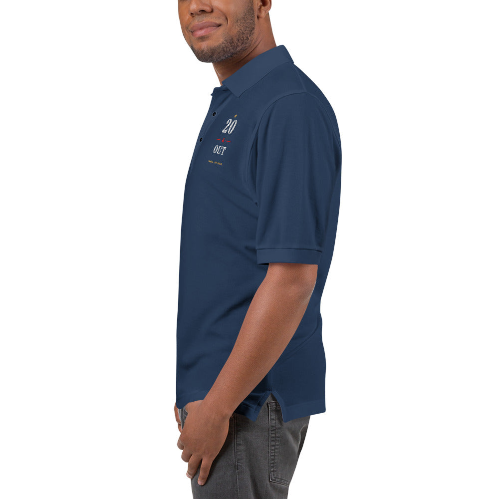 20 Plus & Out Polo, Dark in Navy, left, Twenty & Out