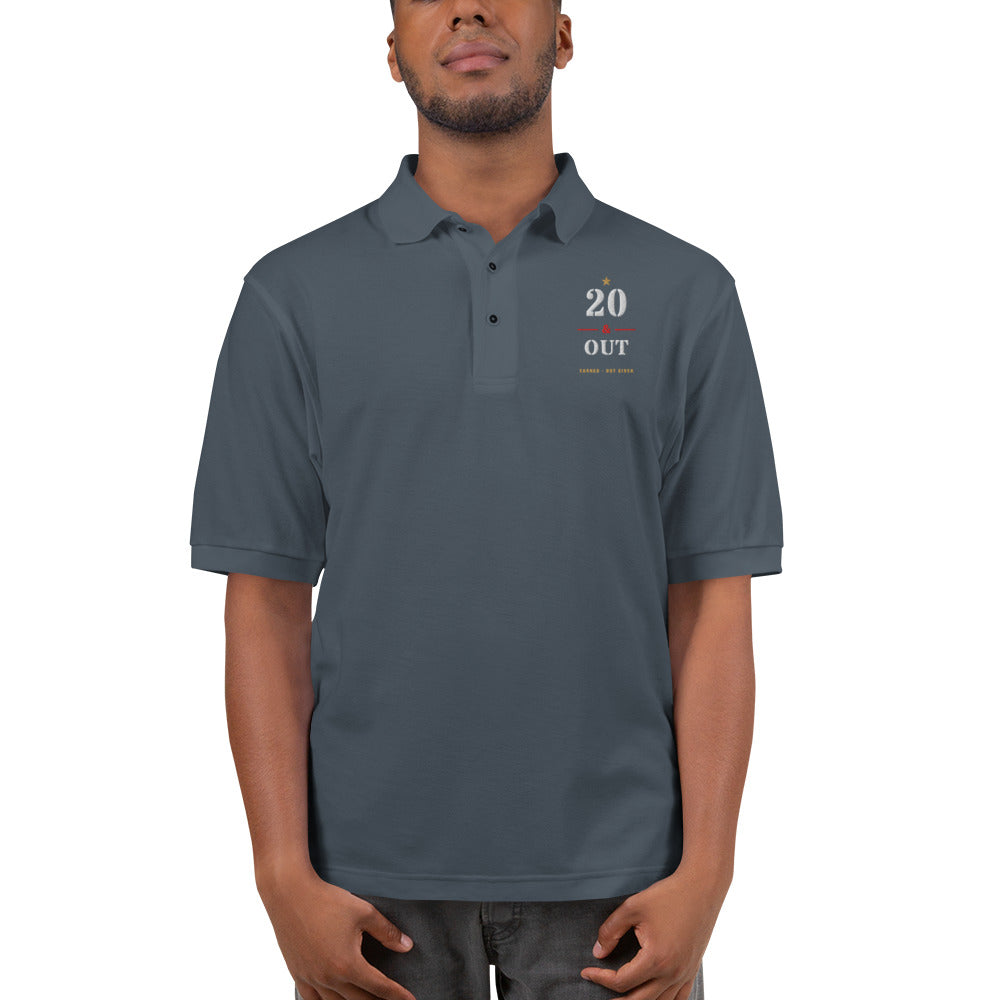 20 Plus & Out Polo, Dark in Steel Grey, front, Twenty & Out
