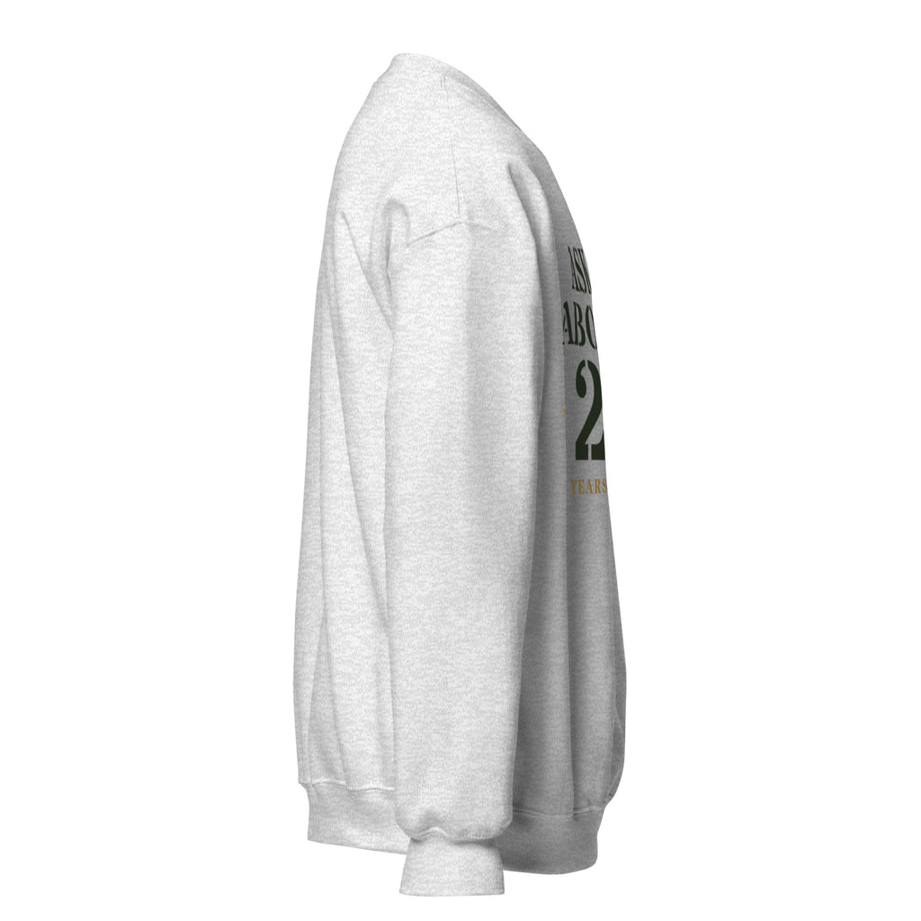 Ask Me About My 20 Plus Crewneck Sweatshirt in Ash, right, Twenty & Out