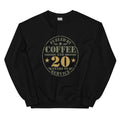 Fueled By 20 Years of Service Crew Neck Sweatshirt in Black, front, Twenty & Out