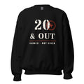 20 Plus & Out Crew Neck Sweatshirt in Black, front, Twenty & Out