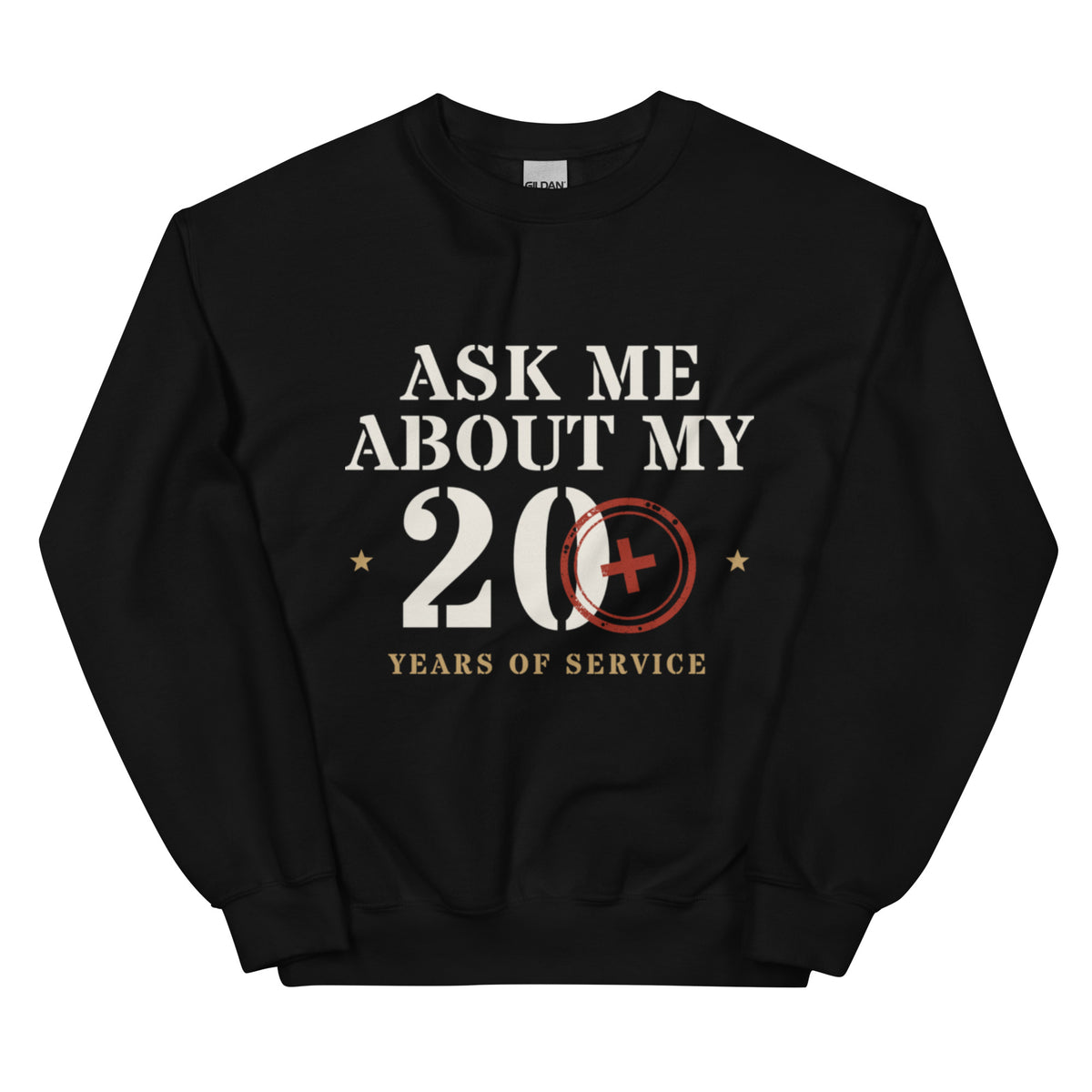 Ask Me About My 20+ Crewneck Sweatshirt in Black, front, Twenty & Out