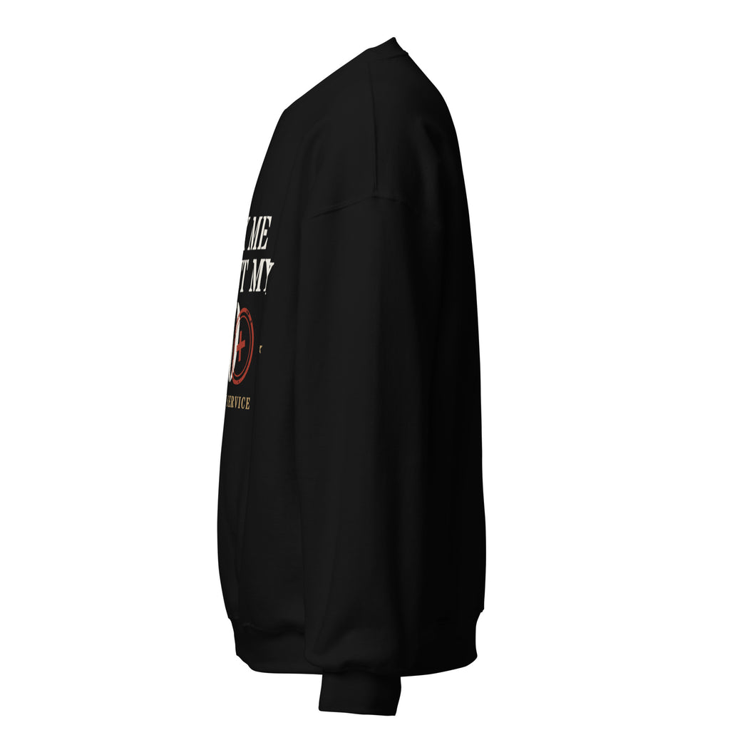 Ask Me About My 20+ Crewneck Sweatshirt in Black, left, Twenty & Out