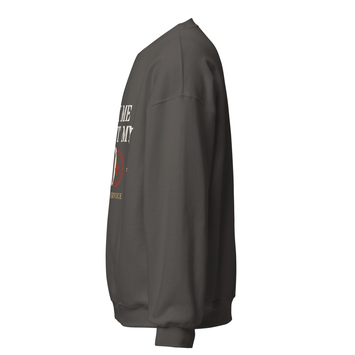 Ask Me About My 20+ Crewneck Sweatshirt in Charcoal, left, Twenty & Out