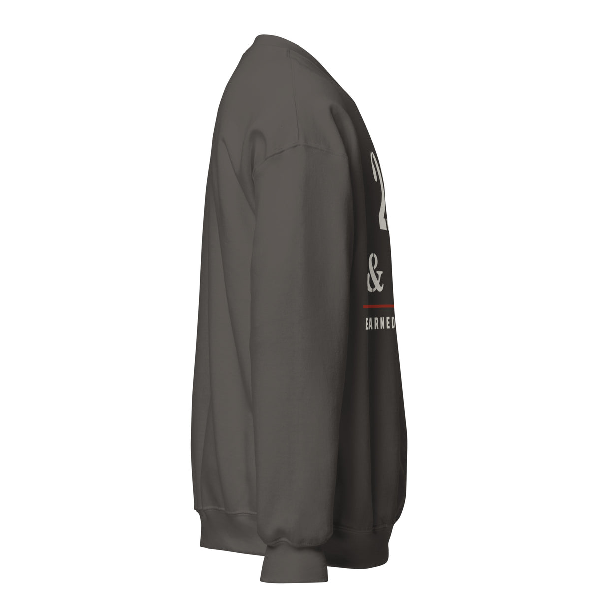 20 Plus & Out Crew Neck Sweatshirt in Charcoal, right, Twenty & Out
