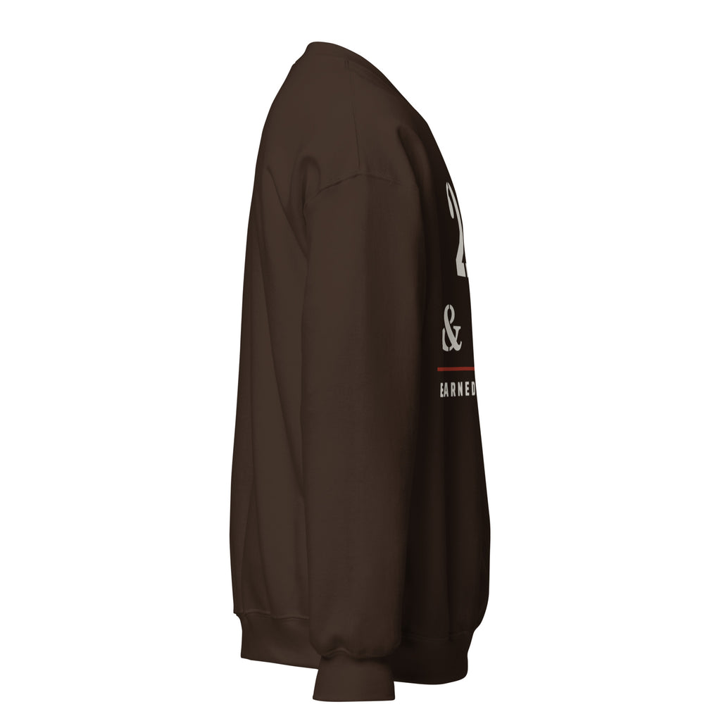 20 Plus & Out Crew Neck Sweatshirt in Dark Chocolate, right, Twenty & Out