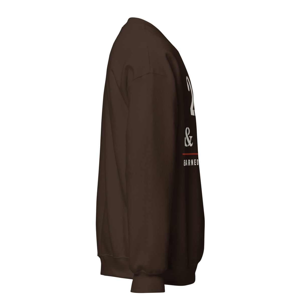 20 Plus & Out Crew Neck Sweatshirt in Dark Chocolate, right, Twenty & Out