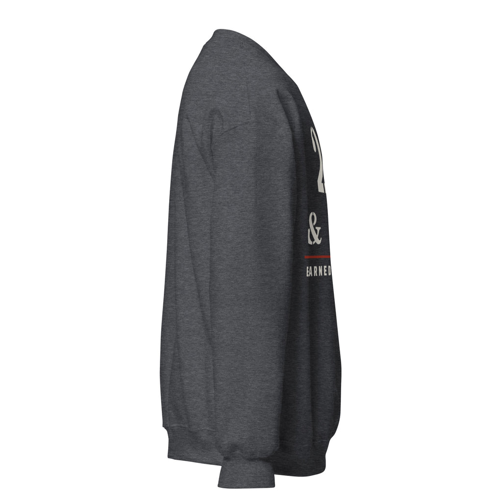 20 Plus & Out Crew Neck Sweatshirt in Dark Heather, right, Twenty & Out