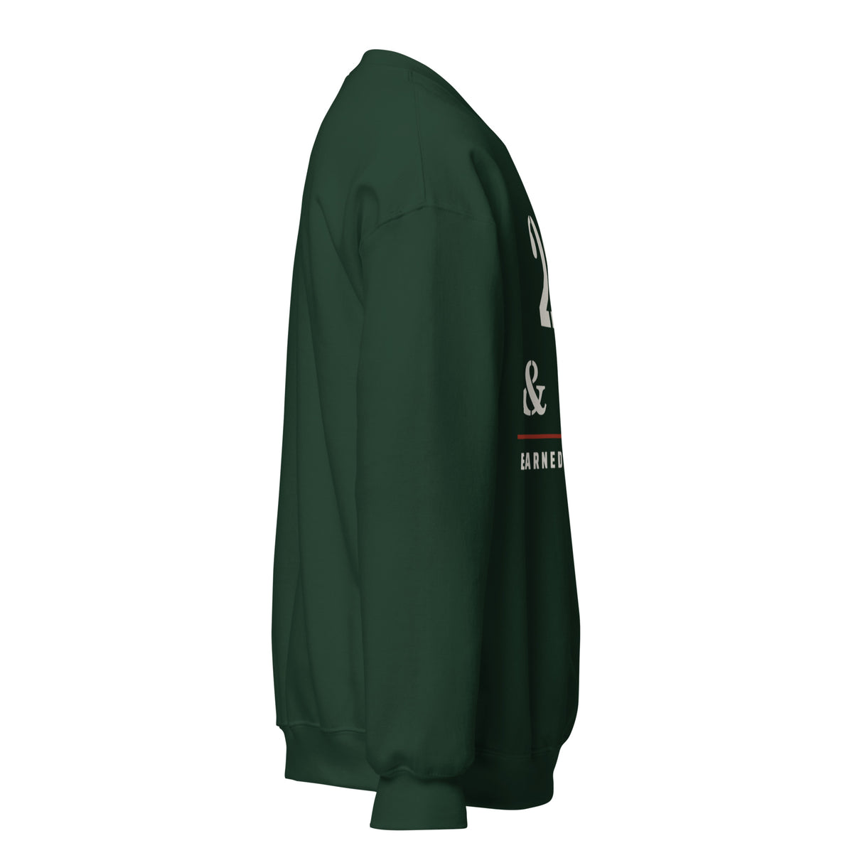 20 Plus & Out Crew Neck Sweatshirt in Forest Green, right, Twenty & Out