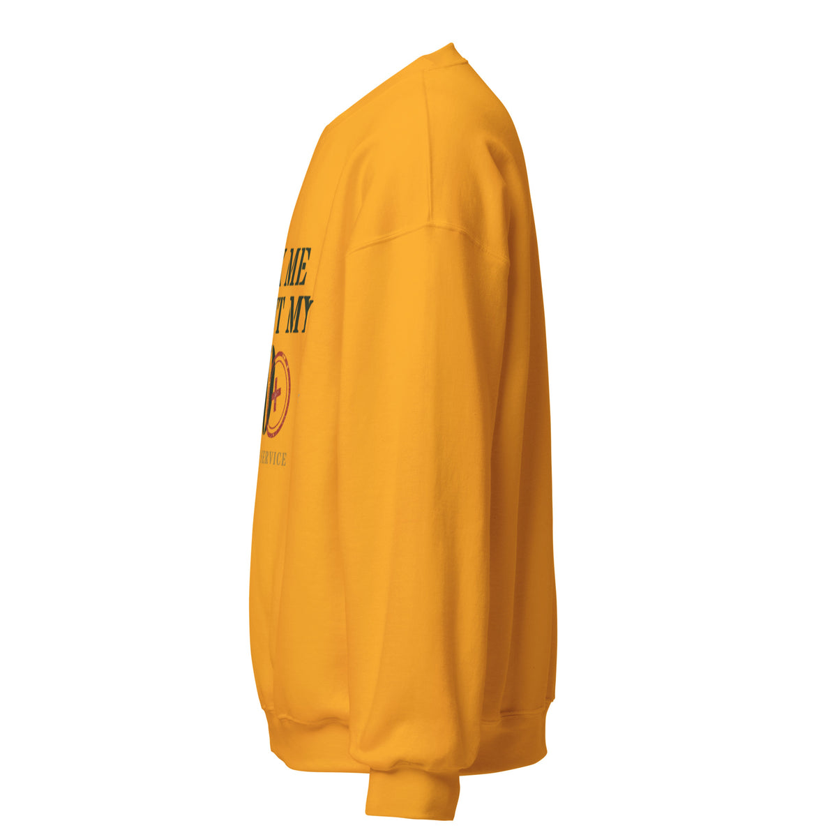 Ask Me About My 20 Plus Crewneck Sweatshirt in Gold, left, Twenty & Out
