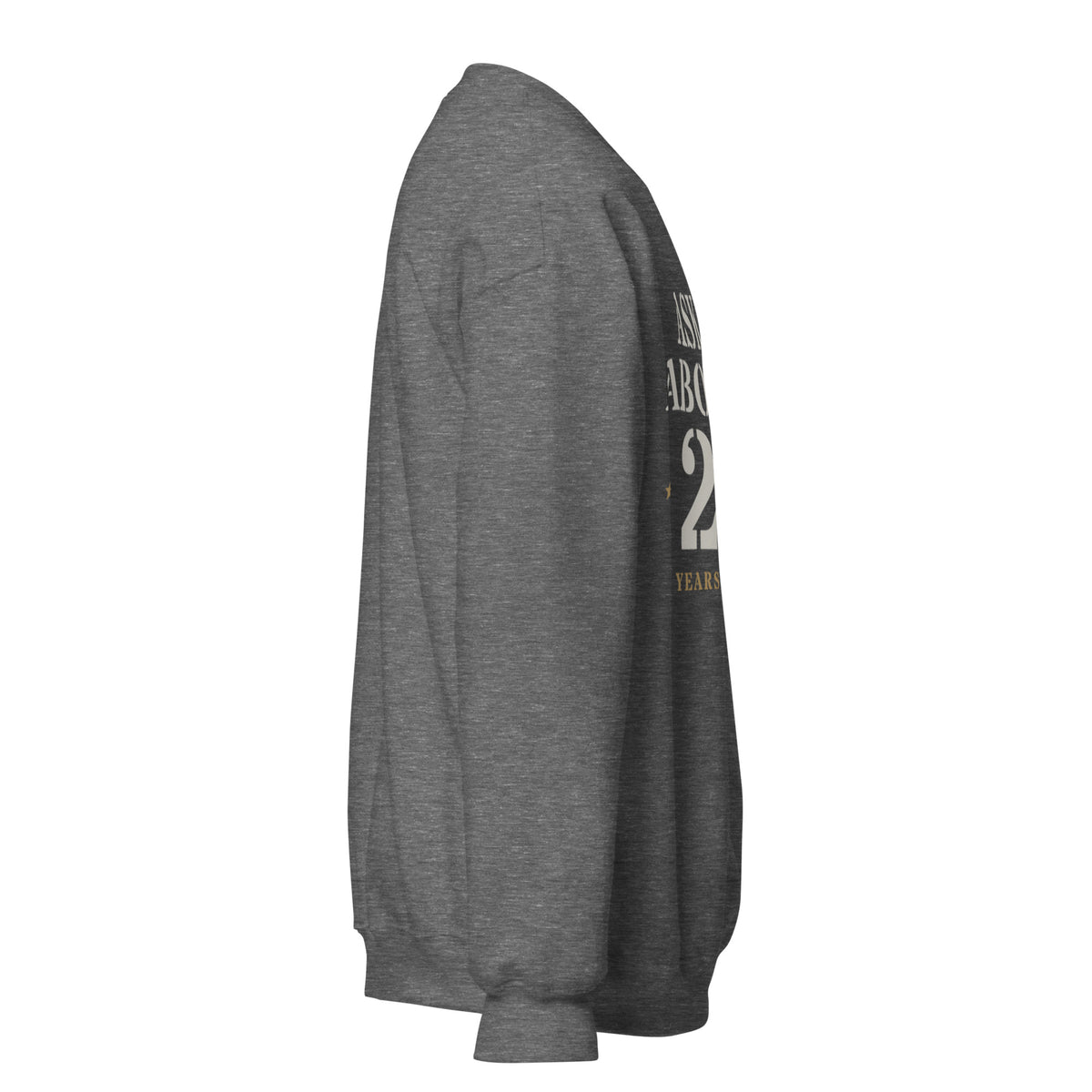 Ask Me About My 20+ Crewneck Sweatshirt in Graphite Heather, right, Twenty & Out