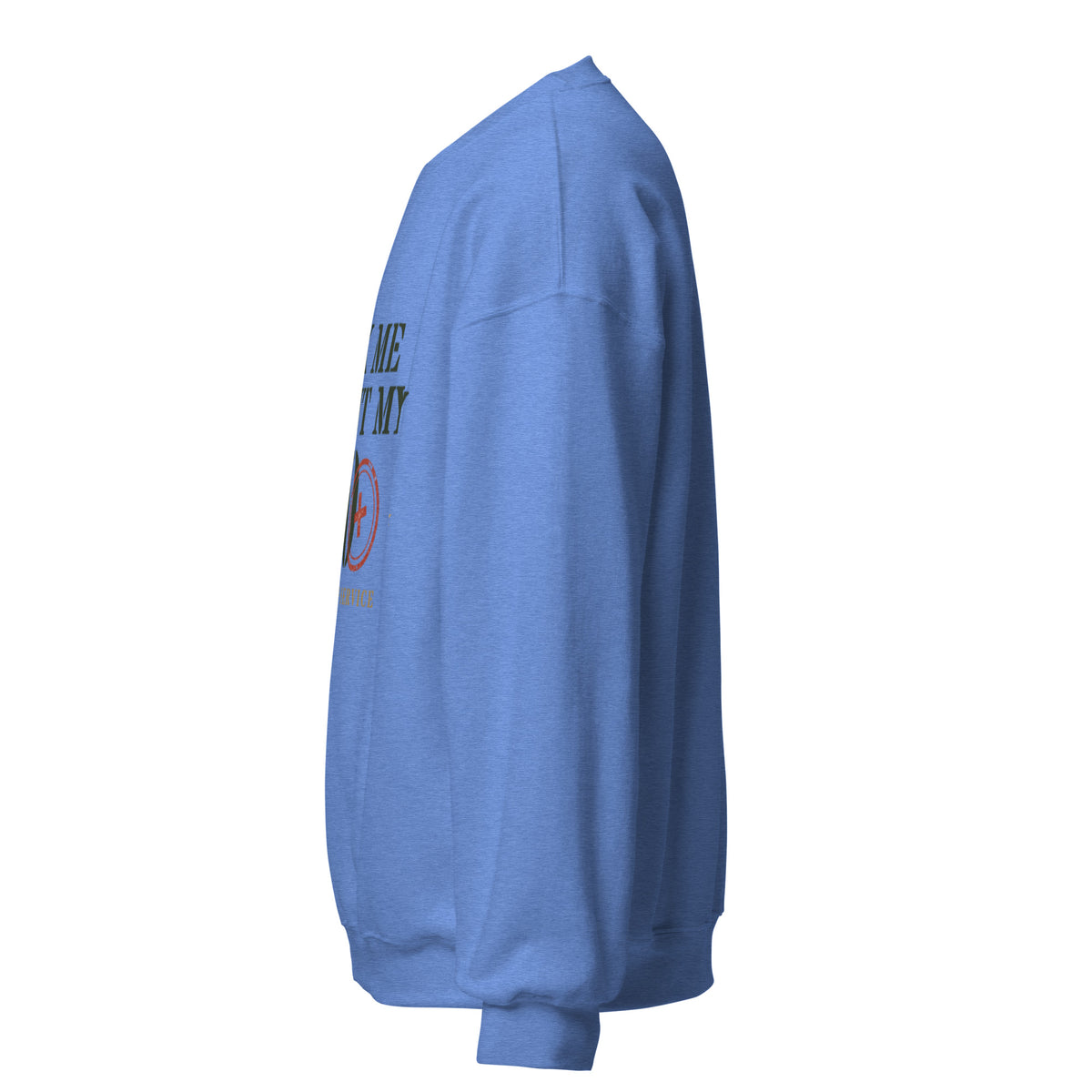 Ask Me About My 20 Plus Crewneck Sweatshirt in Heather Deep Royal, left, Twenty & Out