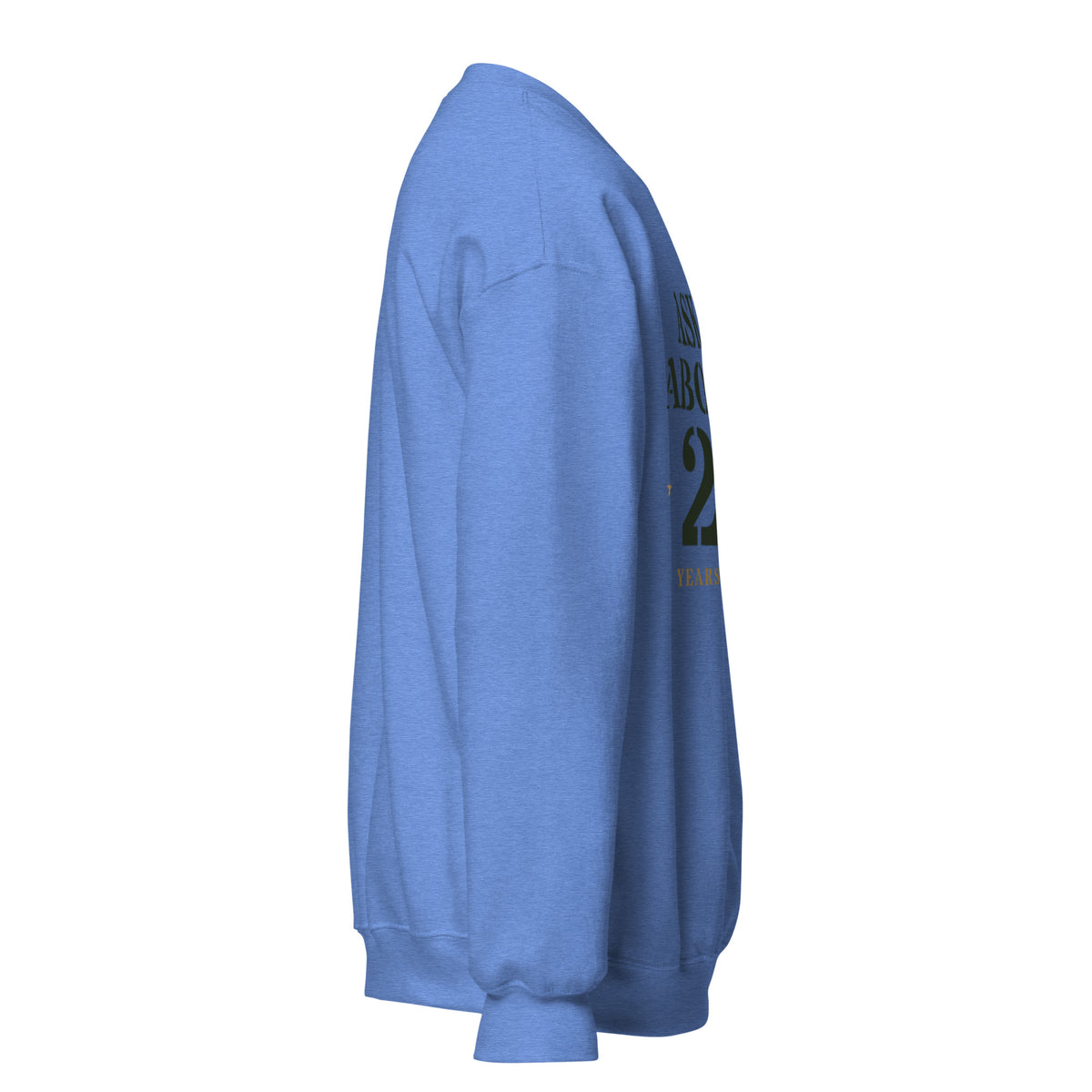 Ask Me About My 20 Plus Crewneck Sweatshirt in Heather Deep Royal, right, Twenty & Out