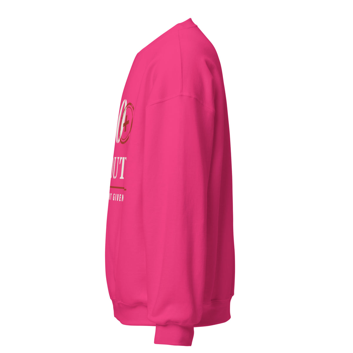 20 Plus & Out Crew Neck Sweatshirt in Heliconia, left, Twenty & Out