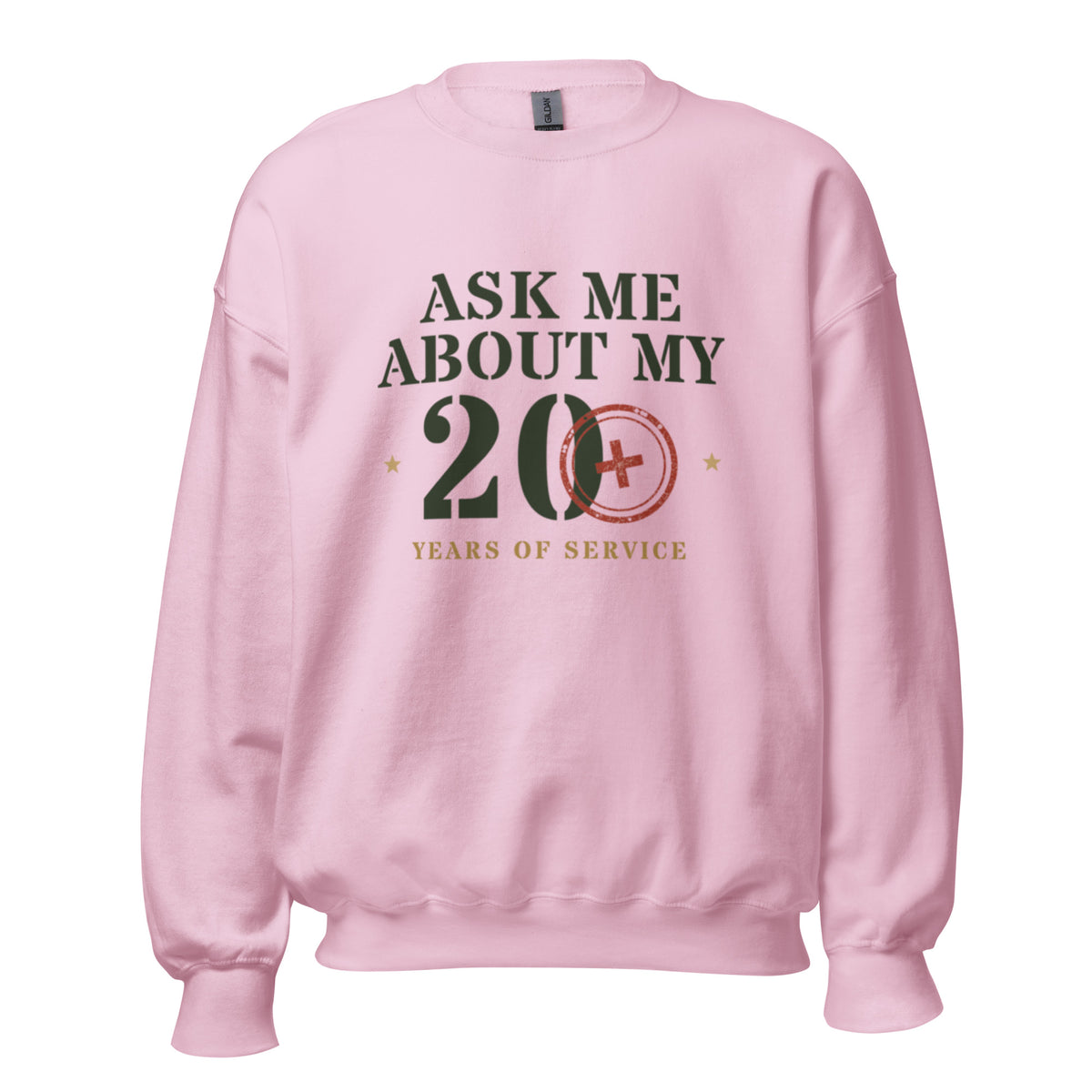 Ask Me About My 20 Plus Crewneck Sweatshirt in Light Pink, front, Twenty & Out