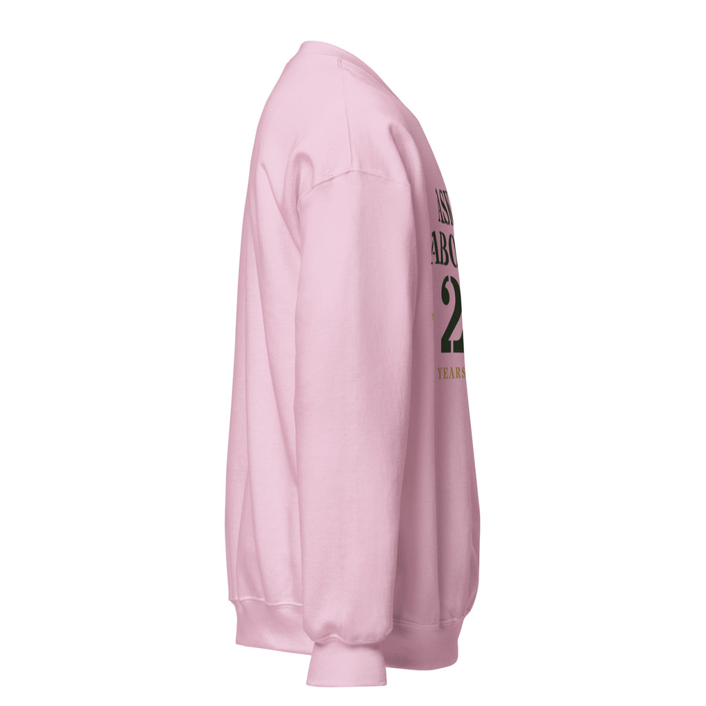 Ask Me About My 20 Plus Crewneck Sweatshirt in Light Pink, right, Twenty & Out