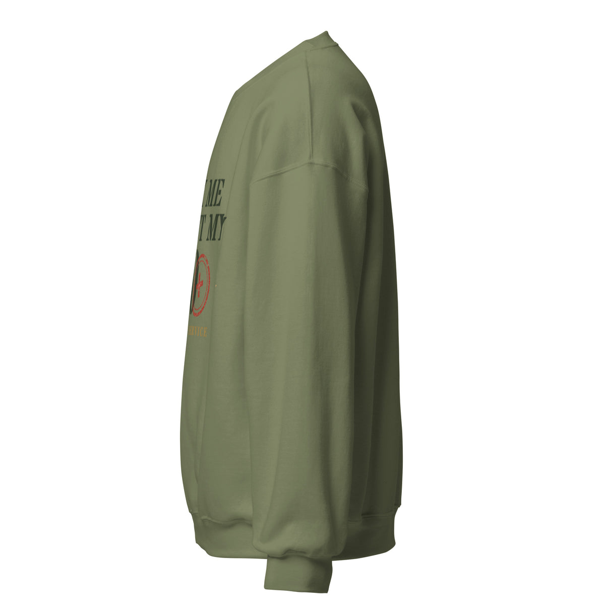 Ask Me About My 20 Plus Crewneck Sweatshirt in Military Green, left, Twenty & Out