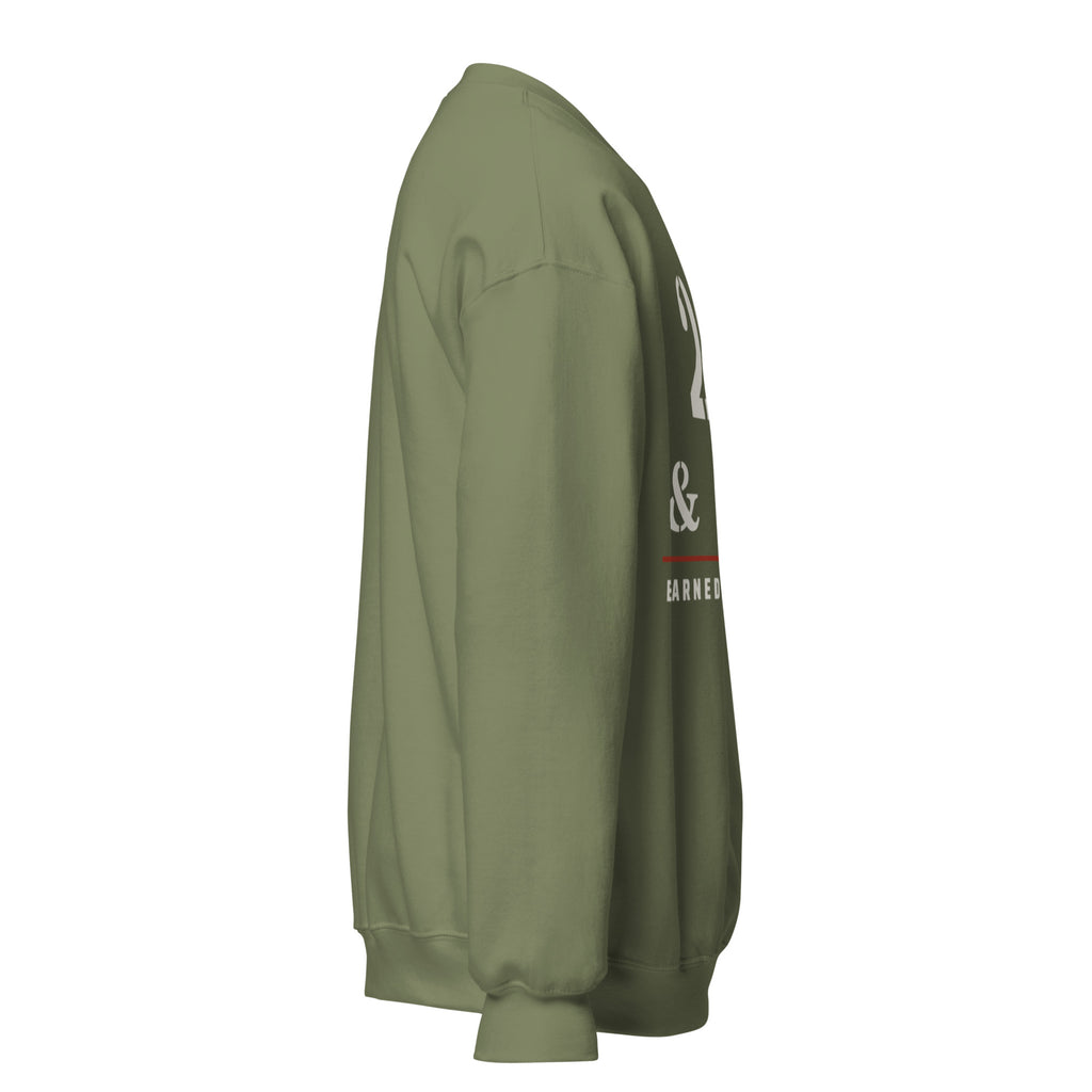 20 Plus & Out Crew Neck Sweatshirt in Military Green, right, Twenty & Out