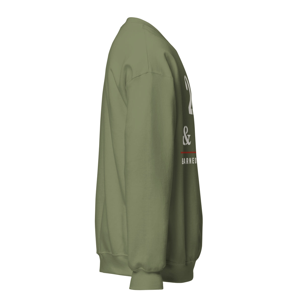 20 Plus & Out Crew Neck Sweatshirt in Military Green, right, Twenty & Out