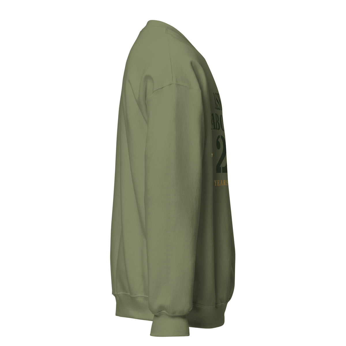 Ask Me About My 20 Plus Crewneck Sweatshirt in Military Green, right, Twenty & Out