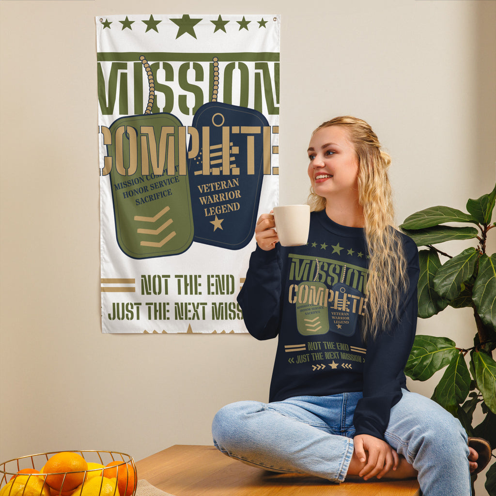 Mission Complete Crew Neck Sweatshirt in Navy, front, Twenty & Out