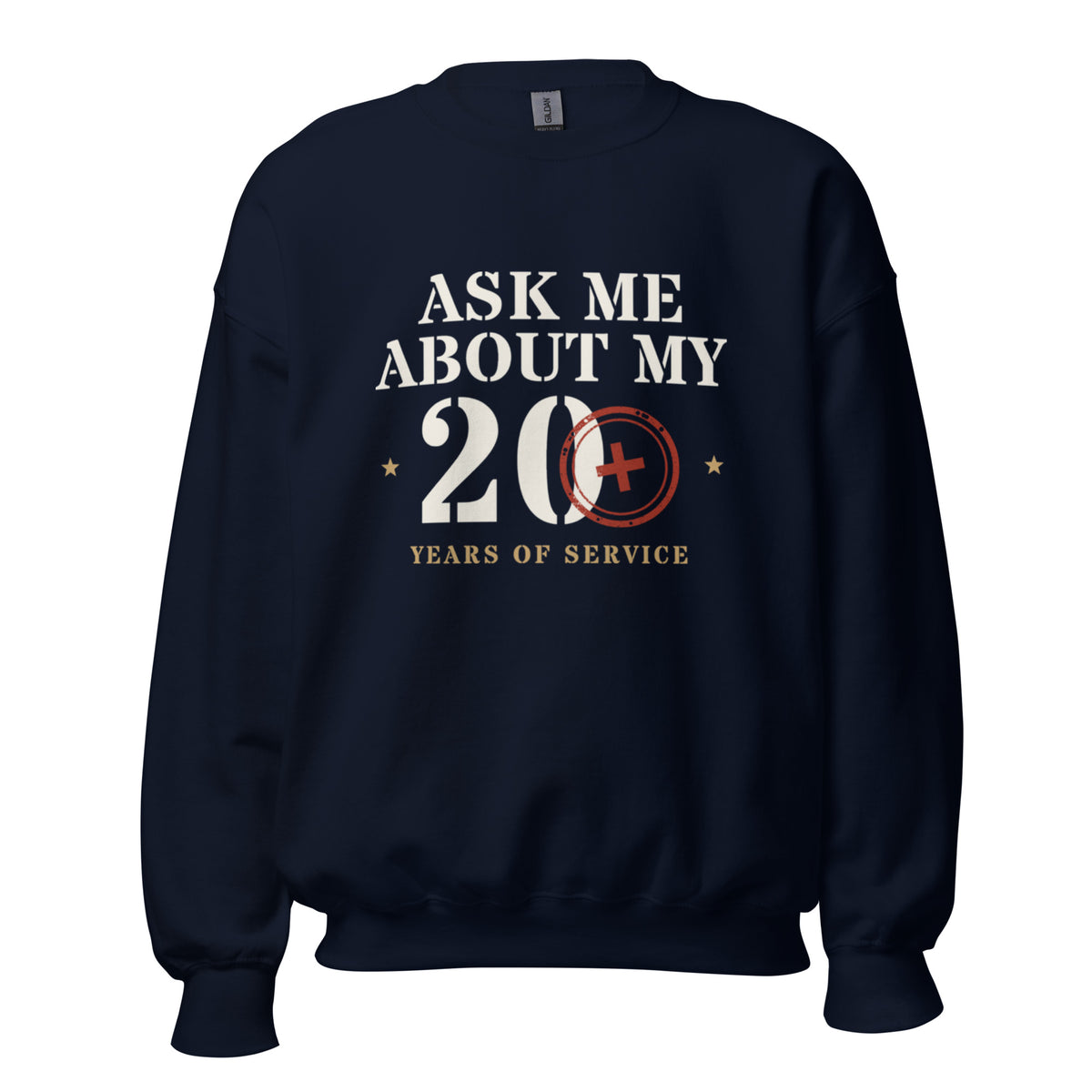 Ask Me About My 20+ Crewneck Sweatshirt in Navy, front, Twenty & Out