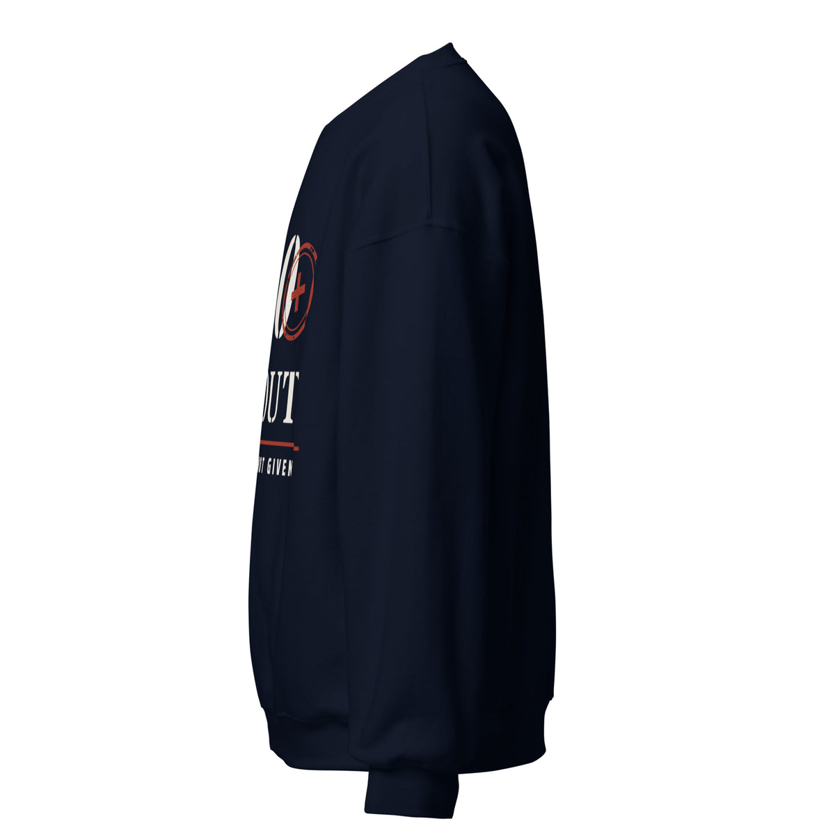 20 Plus & Out Crew Neck Sweatshirt in Navy, left, Twenty & Out
