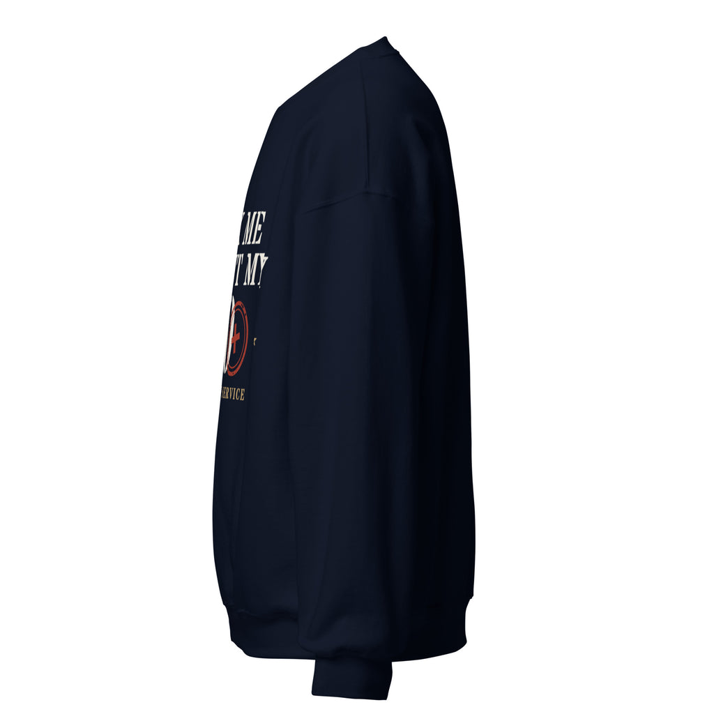 Ask Me About My 20+ Crewneck Sweatshirt in Navy, left, Twenty & Out