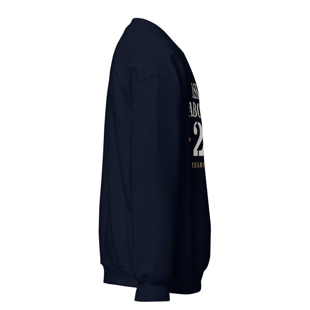 Ask Me About My 20+ Crewneck Sweatshirt in Navy, right, Twenty & Out