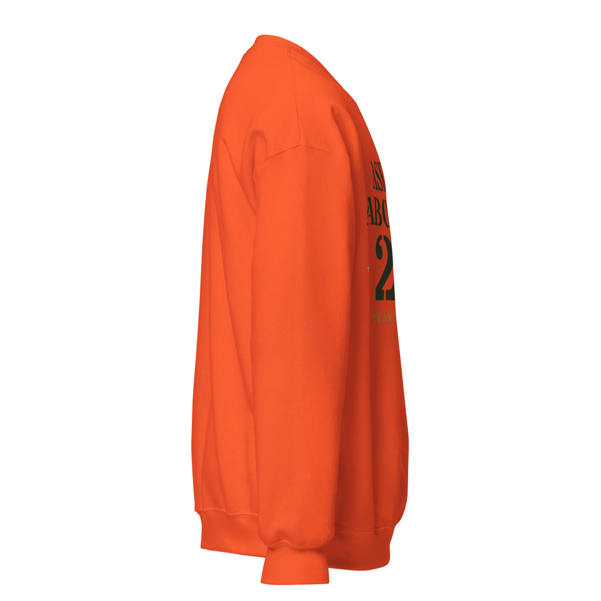 Ask Me About My 20 Plus Crewneck Sweatshirt in Orange, right, Twenty & Out