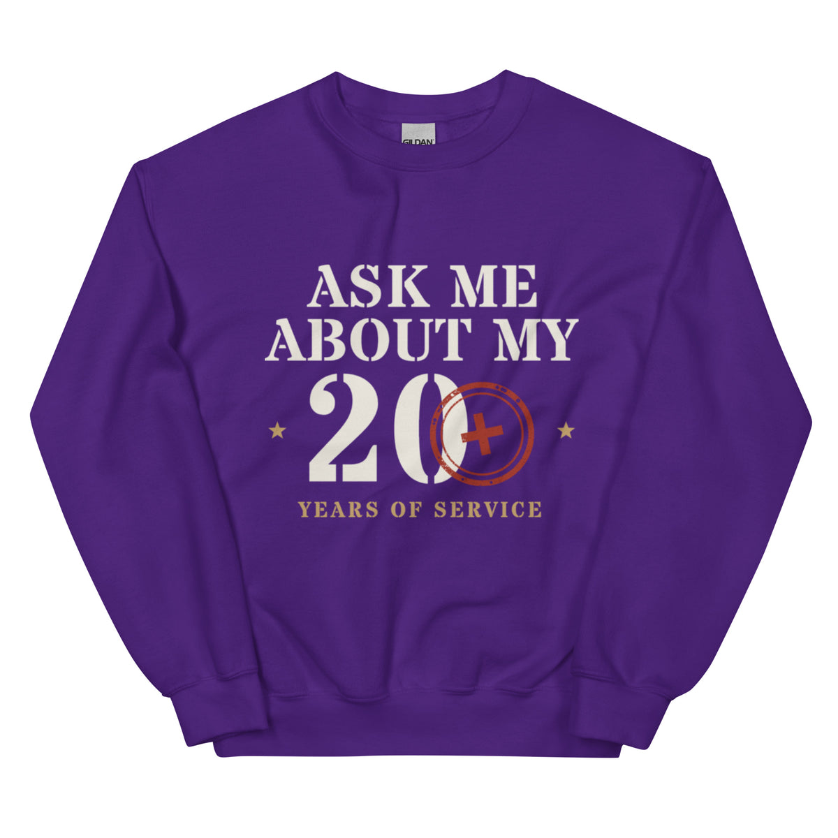 Ask Me About My 20+ Crewneck Sweatshirt in Purple, front, Twenty & Out