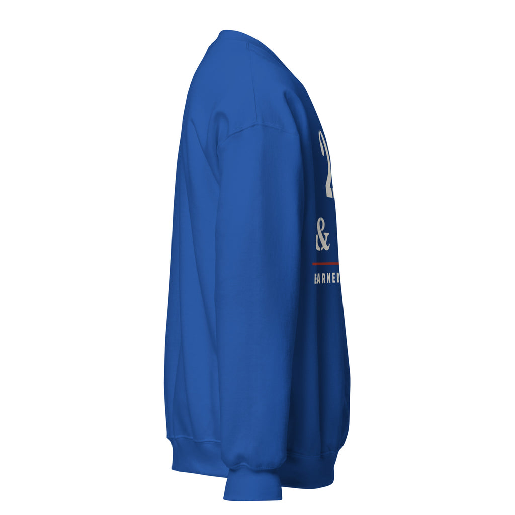 20 Plus & Out Crew Neck Sweatshirt in Royal, right, Twenty & Out