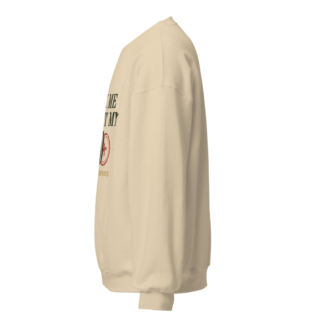 Ask Me About My 20 Plus Crewneck Sweatshirt in Sand, left, Twenty & Out
