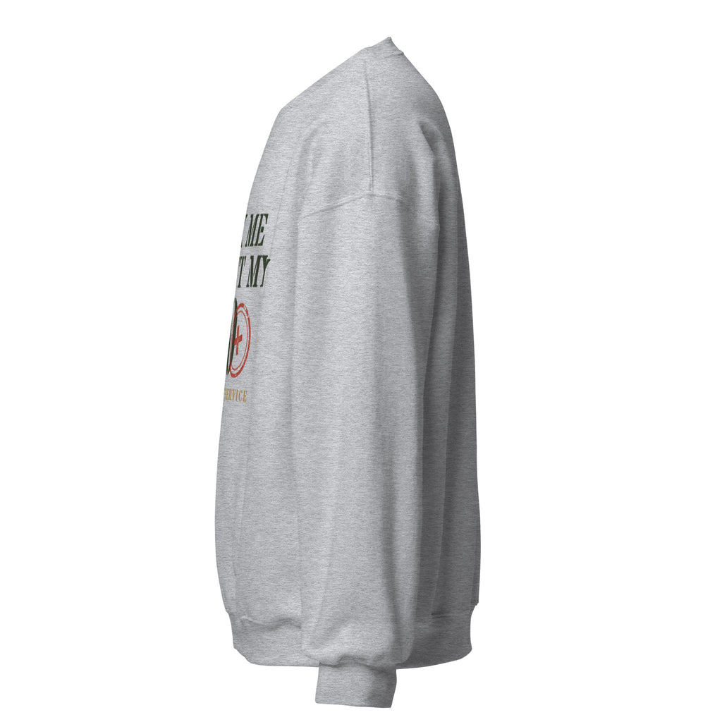 Ask Me About My 20 Plus Crewneck Sweatshirt in Sport Grey, left, Twenty & Out