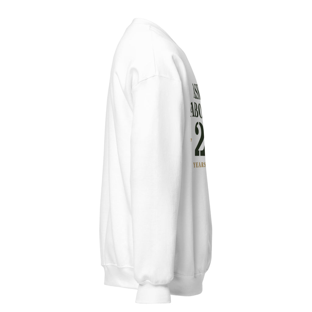 Ask Me About My 20 Plus Crewneck Sweatshirt in White, right, Twenty & Out
