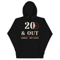 20 Plus & Out Hoodie in Black, front, Twenty & Out