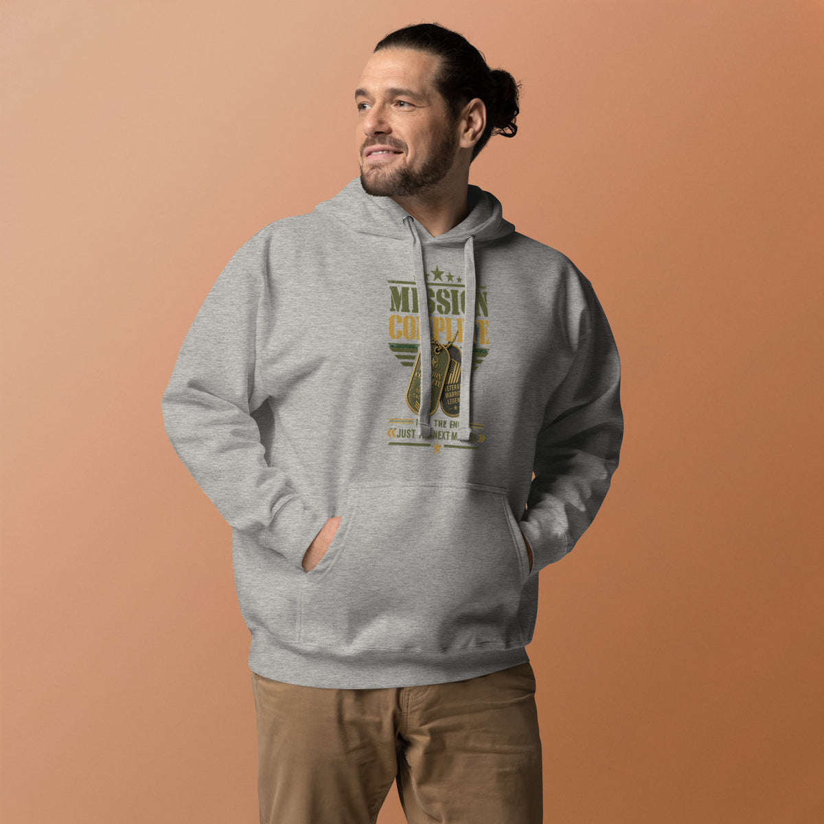 Mission Complete Hoodie in Carbon Grey, front, Twenty & Out
