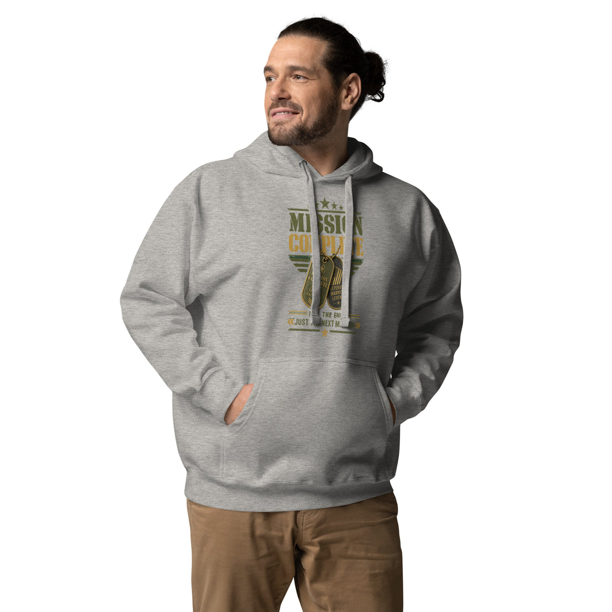 Mission Complete Hoodie in Carbon Grey, front, Twenty & Out