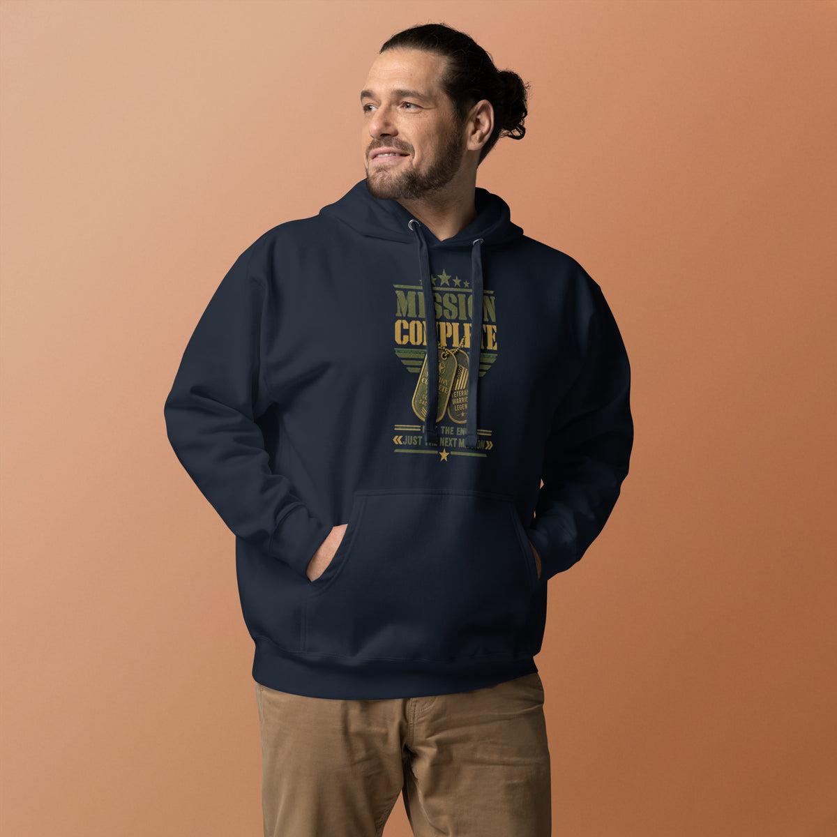 Mission Complete Hoodie in Navy Blazer, front, Twenty & Out