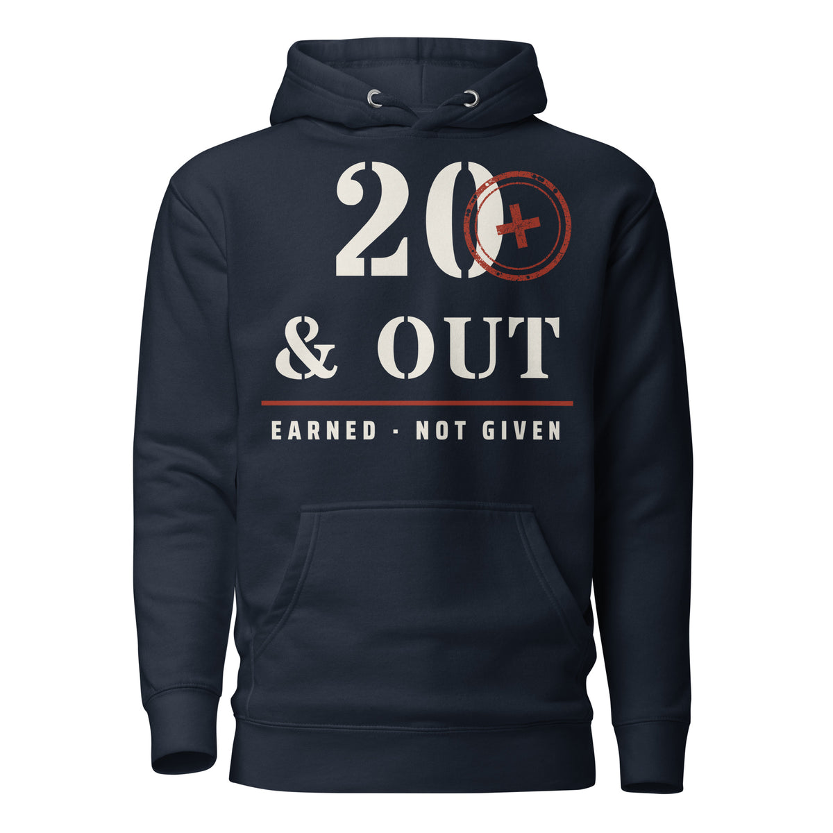 20 Plus & Out Hoodie in Navy Blazer, front, Twenty & Out