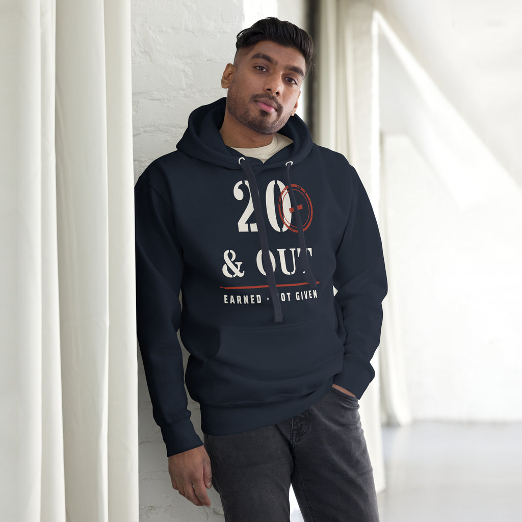 20 Plus & Out Hoodie in Navy Blazer, front, Twenty & Out
